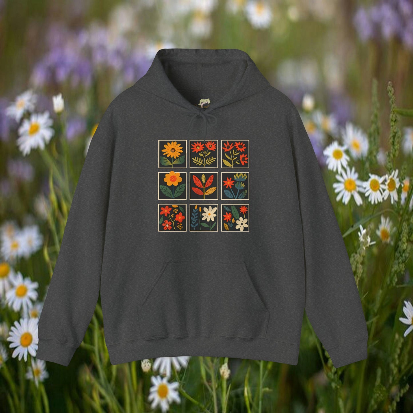 Folk Art Squares Wildflower Hooded Sweatshirt | Branch and Stick Branch and Stick