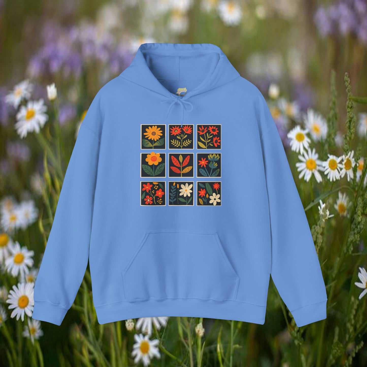 Folk Art Squares Wildflower Hooded Sweatshirt | Branch and Stick Branch and Stick