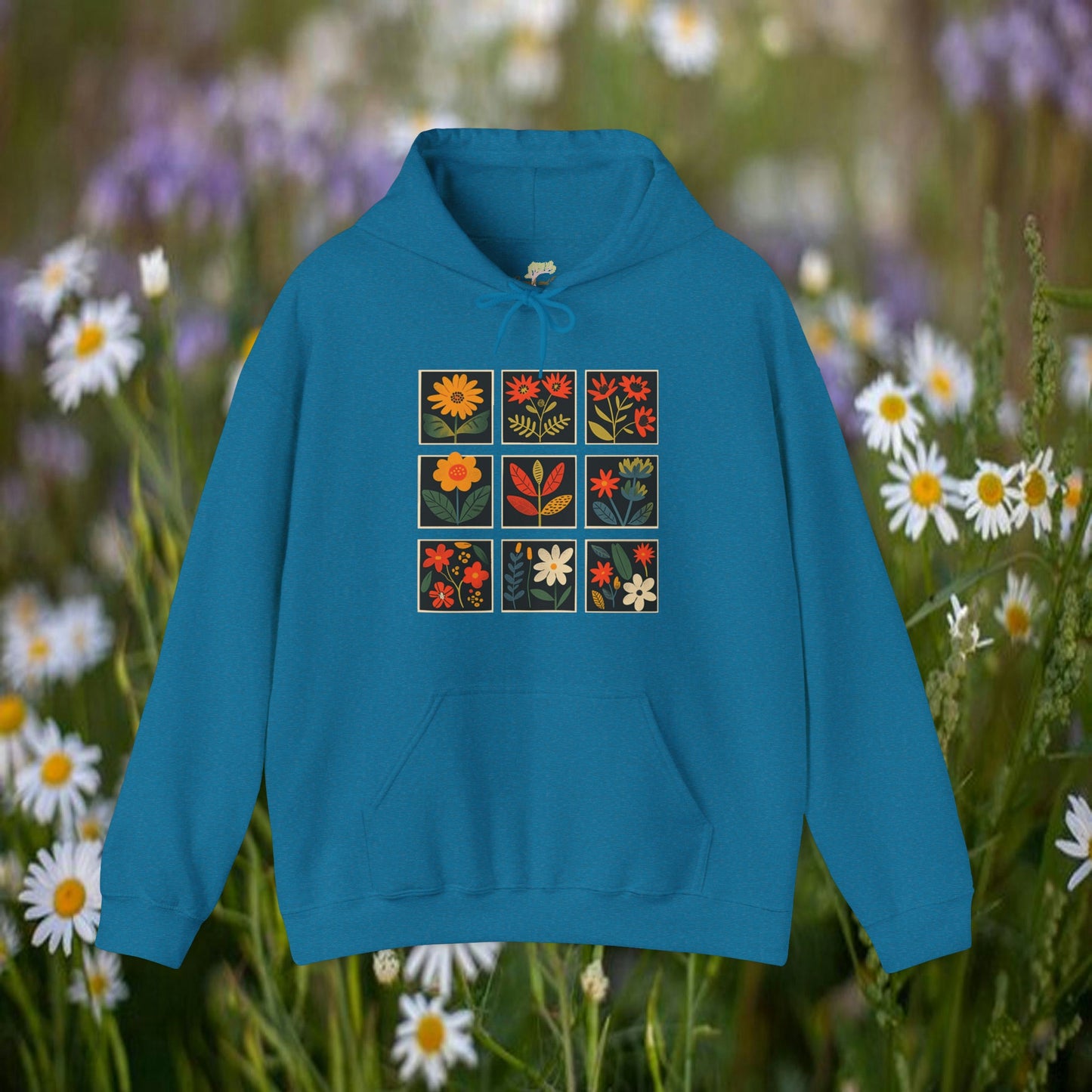 Folk Art Squares Wildflower Hooded Sweatshirt | Branch and Stick Branch and Stick