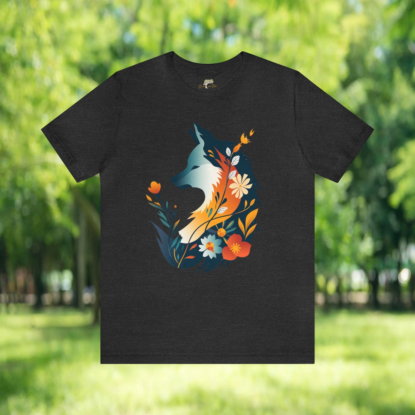 Fox Wildflower Unisex Jersey Tee | Playful & Quirky Design - Branch and Stick Branch and Stick