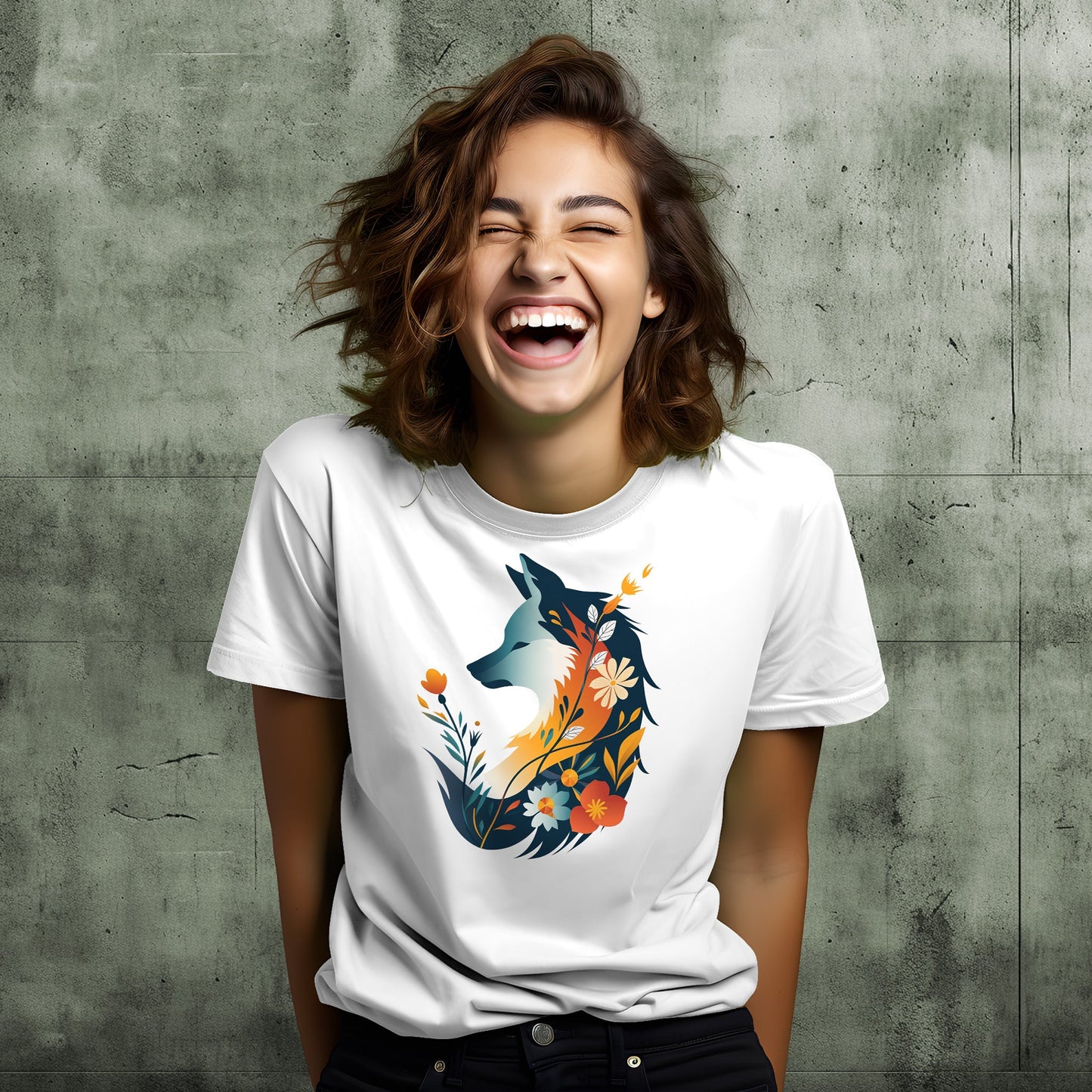 Fox Wildflower Unisex Jersey Tee | Playful & Quirky Design - Branch and Stick Branch and Stick