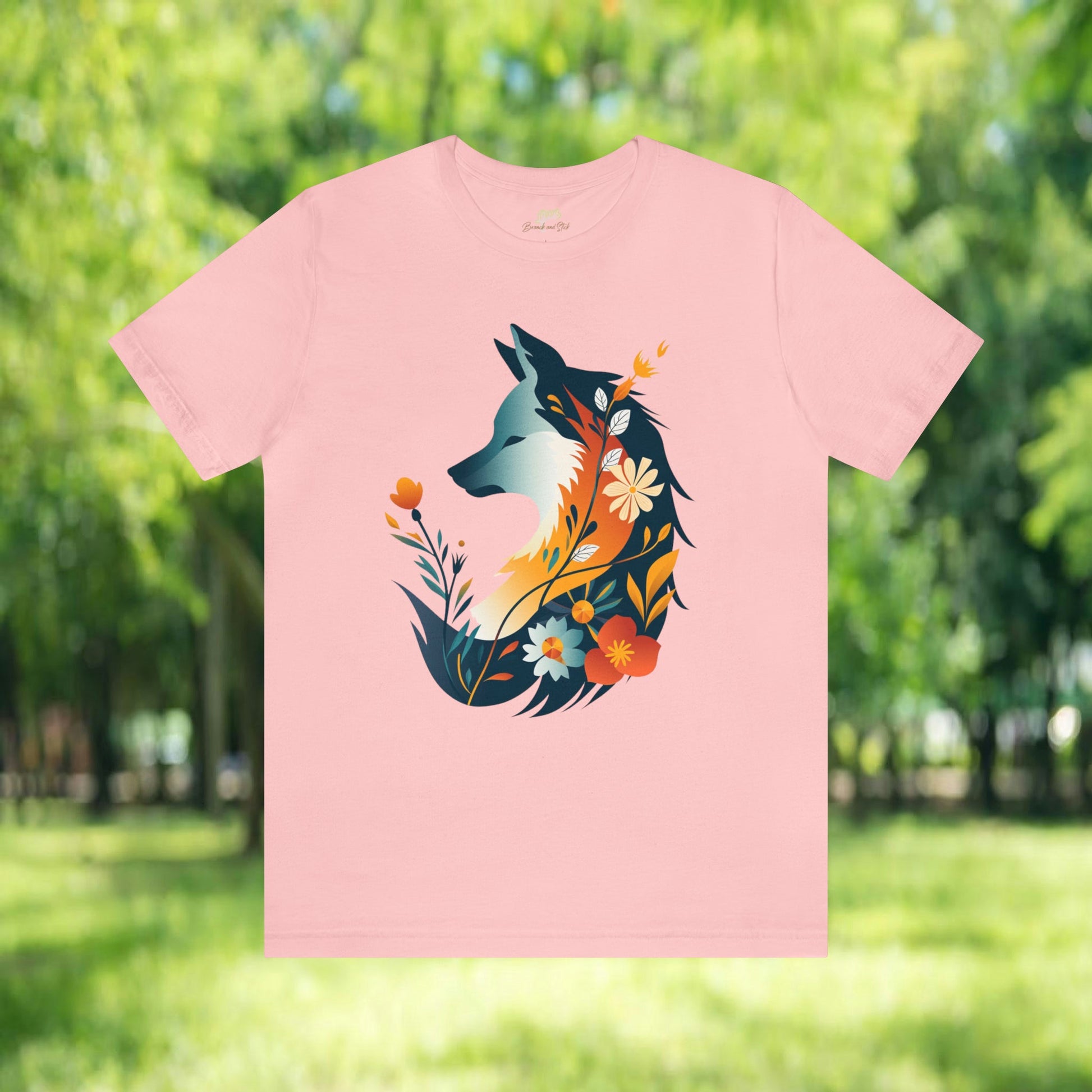 Fox Wildflower Unisex Jersey Tee | Playful & Quirky Design - Branch and Stick Branch and Stick