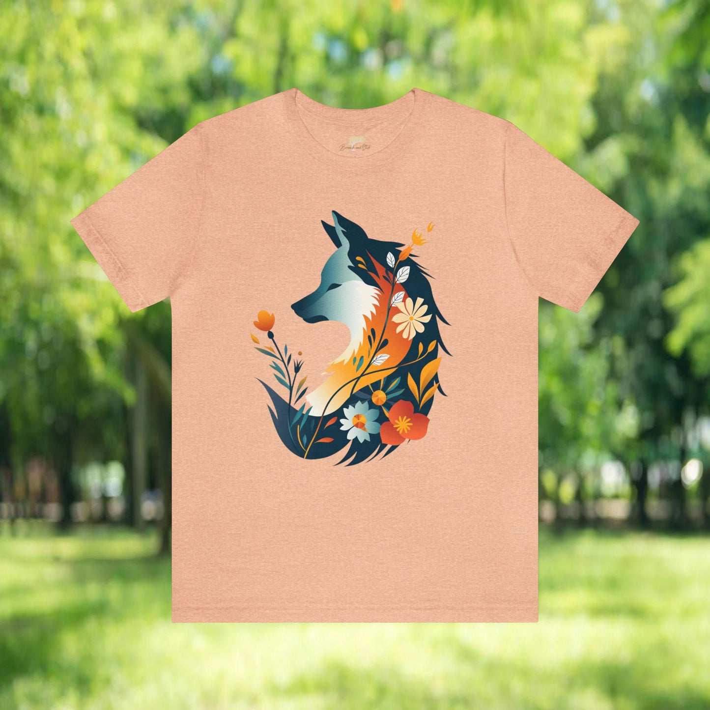 Fox Wildflower Unisex Jersey Tee | Playful & Quirky Design - Branch and Stick Branch and Stick