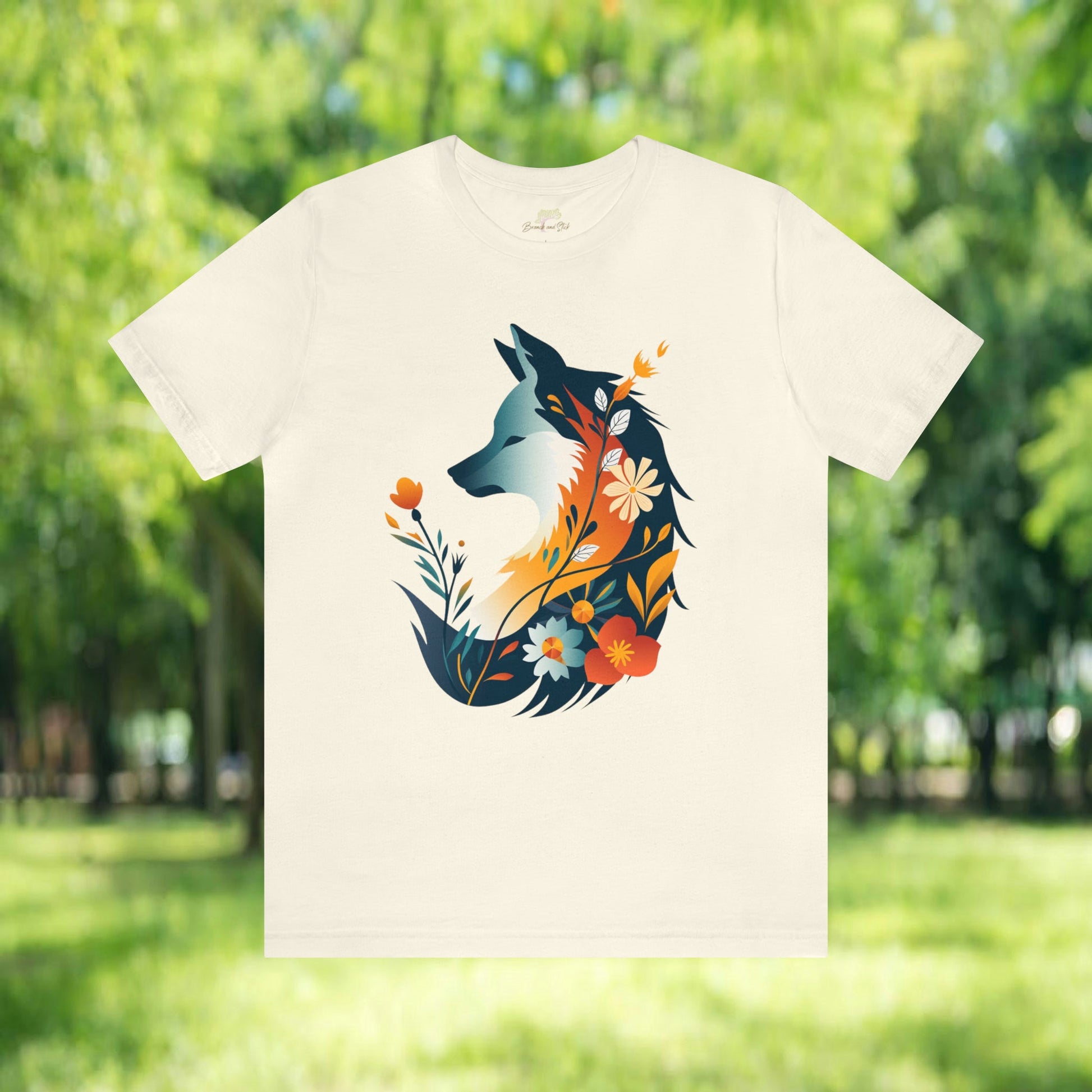 Fox Wildflower Unisex Jersey Tee | Playful & Quirky Design - Branch and Stick Branch and Stick