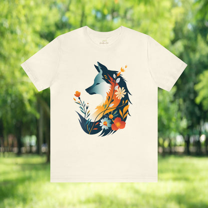 Fox Wildflower Unisex Jersey Tee | Playful & Quirky Design - Branch and Stick Branch and Stick