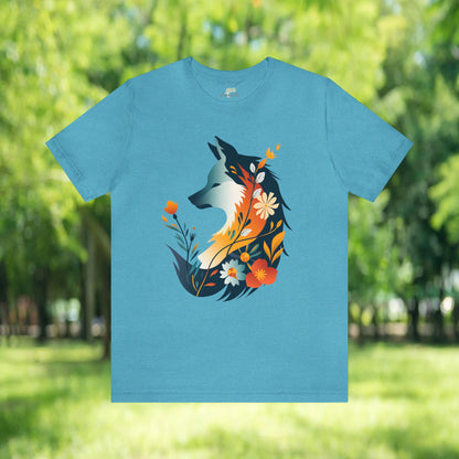 Fox Wildflower Unisex Jersey Tee | Playful & Quirky Design - Branch and Stick Branch and Stick