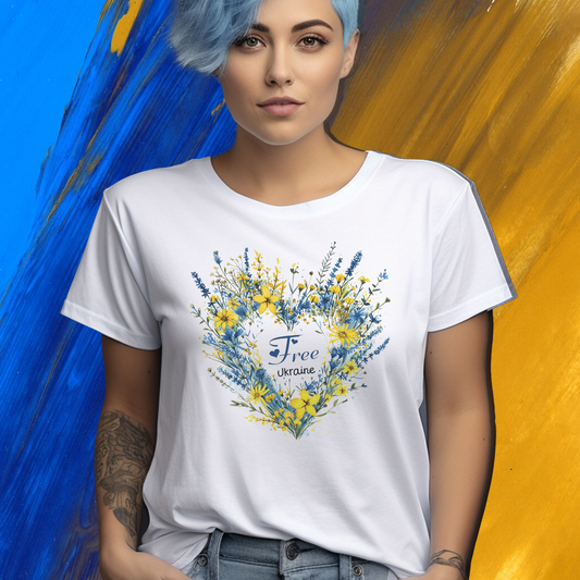 Free Ukraine Wildflowers Heart Unisex Tee | Branch and Stick Branch and Stick