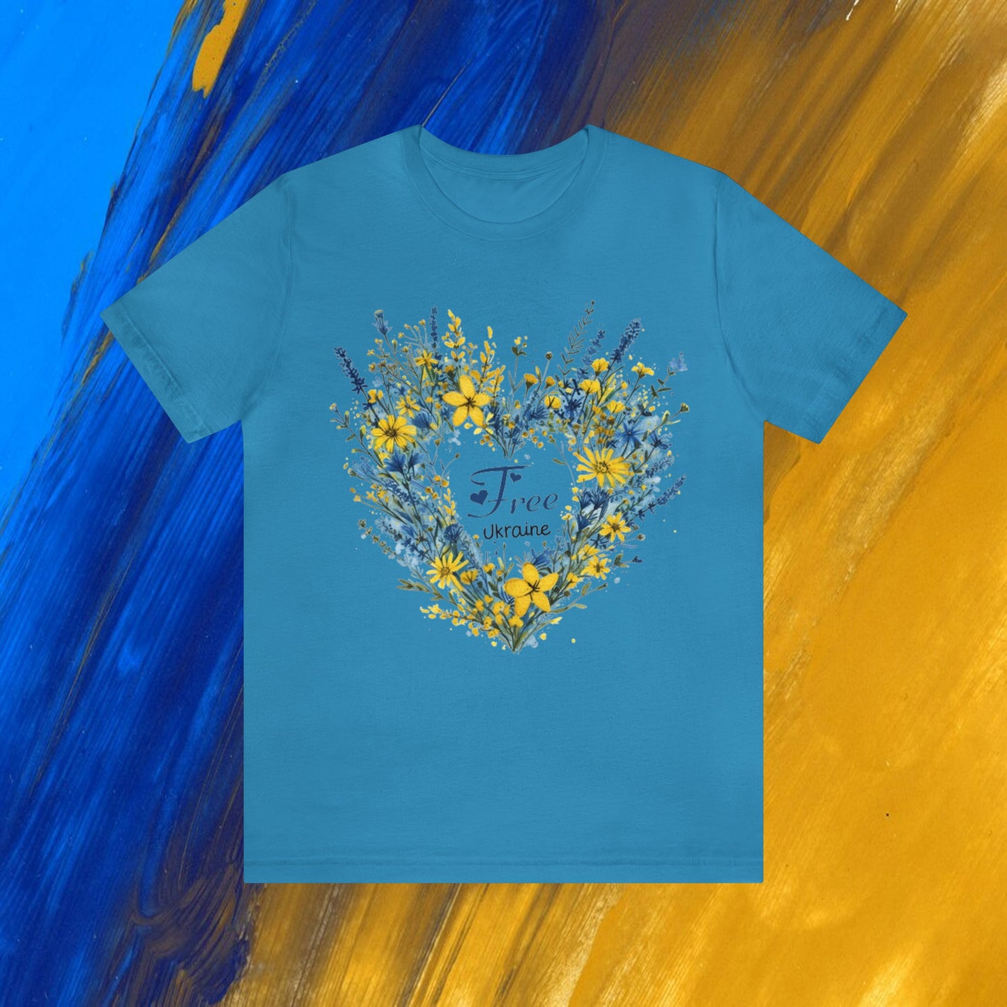 Free Ukraine Wildflowers Heart Unisex Tee | Branch and Stick Branch and Stick