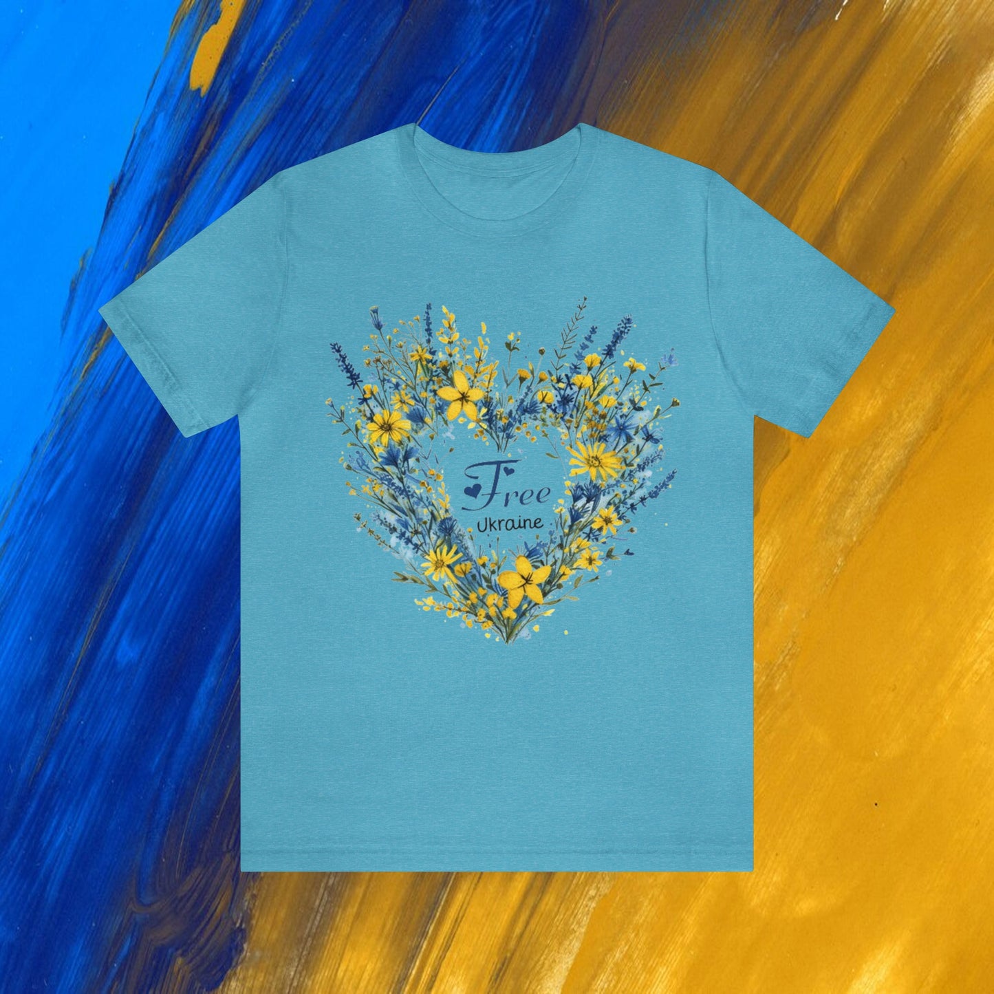 Free Ukraine Wildflowers Heart Unisex Tee | Branch and Stick Branch and Stick