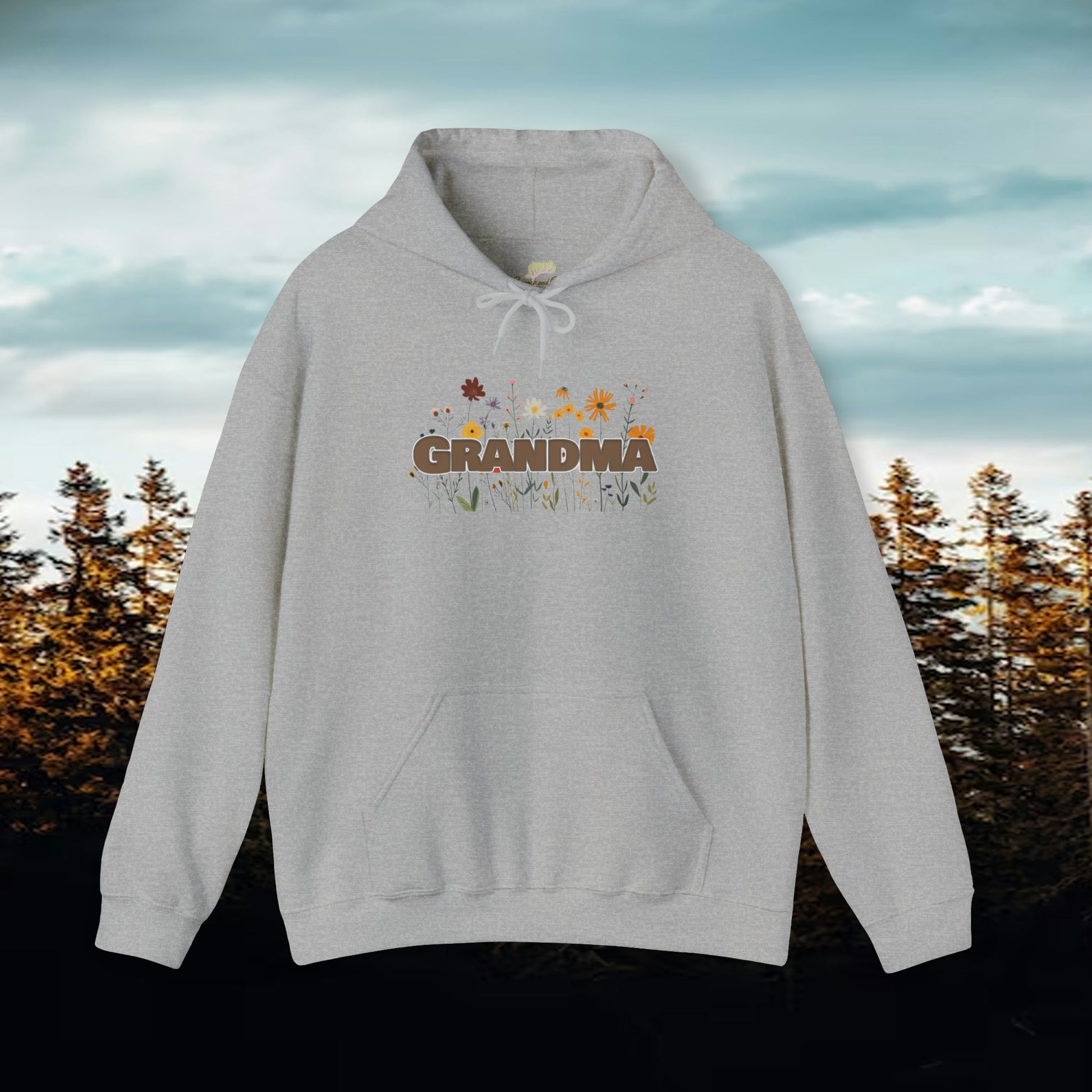Grandma Wildflower Design Hooded Sweatshirt | Branch and Stick Branch and Stick