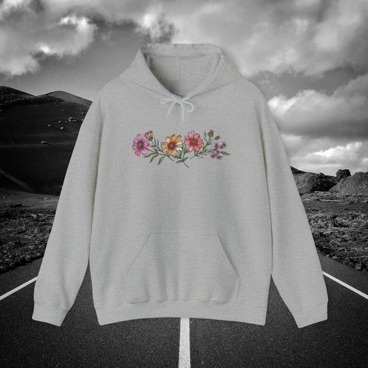 Heavy Blend Hooded Sweatshirt with Coneflowers Design | Branch and Stick Branch and Stick