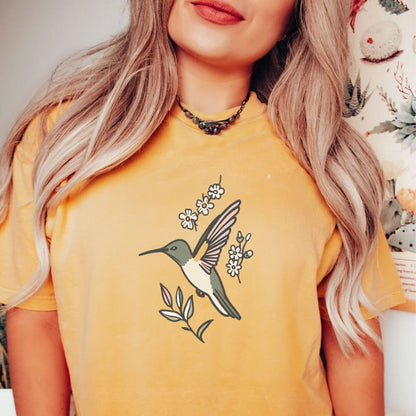 Hummingbird with Wildflower Unisex Tee | Expertly Crafted Comfort and Style - Branch and Stick Branch and Stick