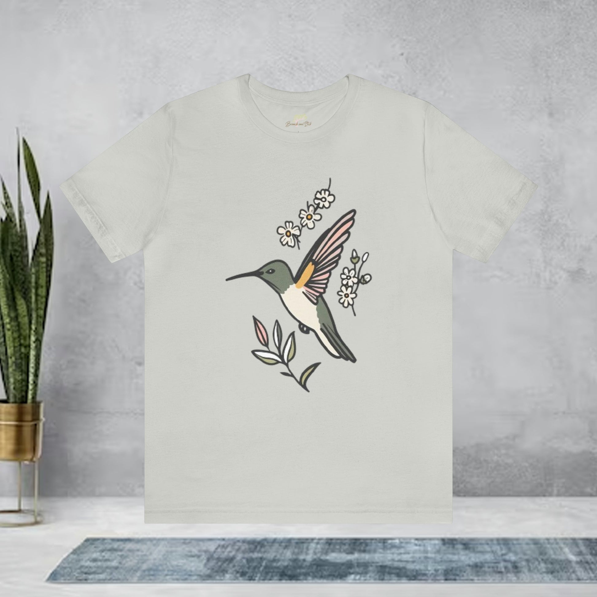 Hummingbird with Wildflower Unisex Tee | Expertly Crafted Comfort and Style - Branch and Stick Branch and Stick