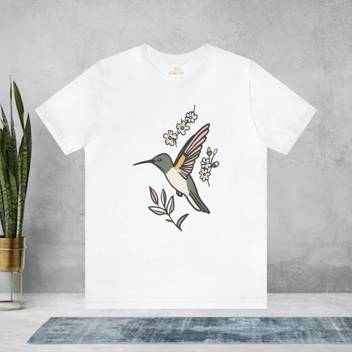 Hummingbird with Wildflower Unisex Tee | Expertly Crafted Comfort and Style - Branch and Stick Branch and Stick