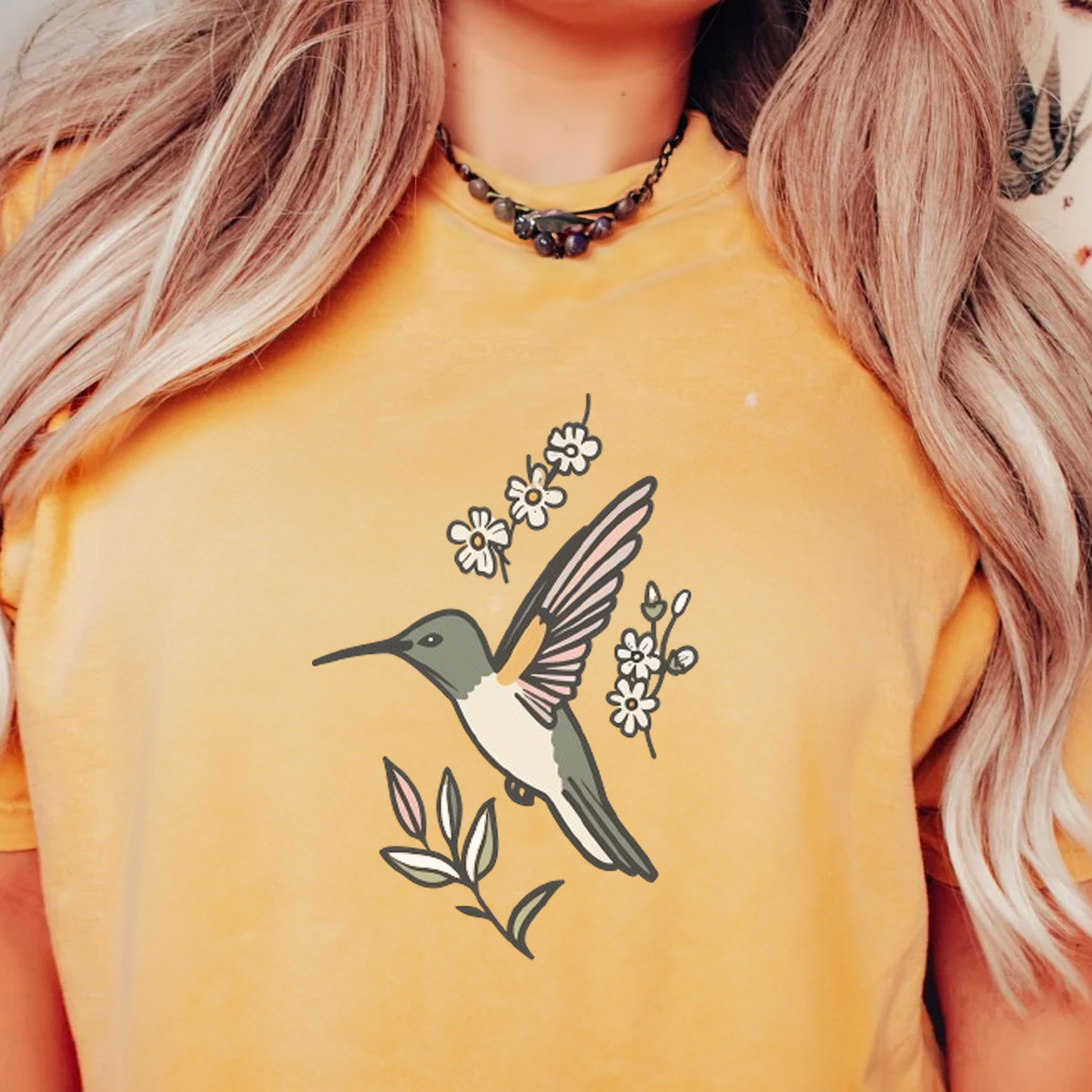 Hummingbird with Wildflower Unisex Tee | Expertly Crafted Comfort and Style - Branch and Stick Branch and Stick