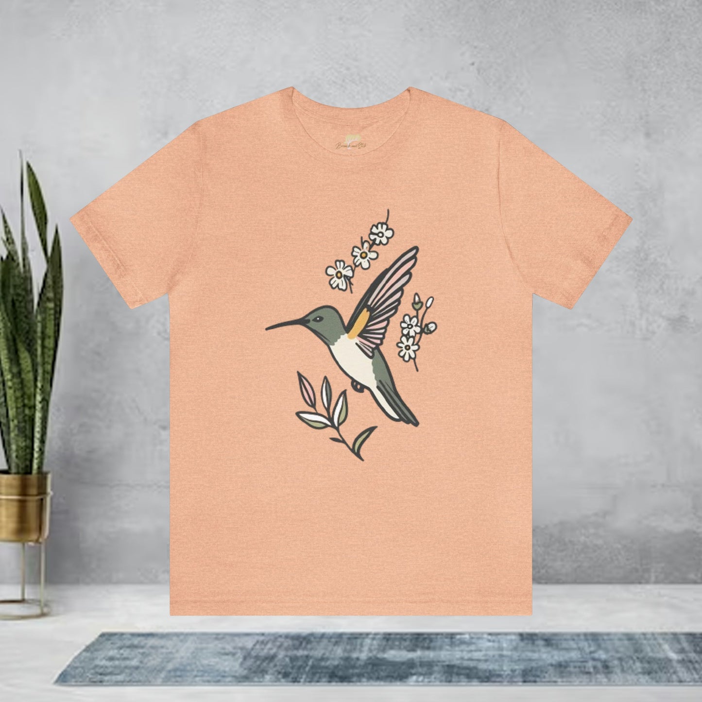 Hummingbird with Wildflower Unisex Tee | Expertly Crafted Comfort and Style - Branch and Stick Branch and Stick