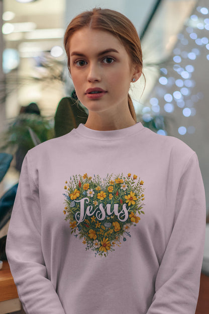 Jesus Heart Wildflower Crewneck Sweatshirt | Branch and Stick Branch and Stick