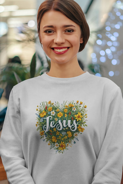 Jesus Heart Wildflower Crewneck Sweatshirt | Branch and Stick Branch and Stick