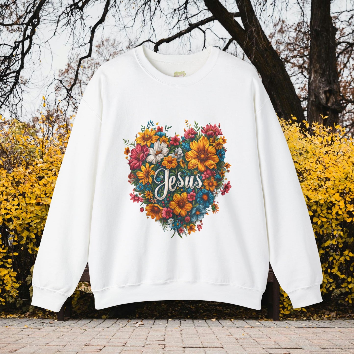 Jesus Heart Wildflower Design Crewneck Sweatshirt | Branch and Stick Branch and Stick