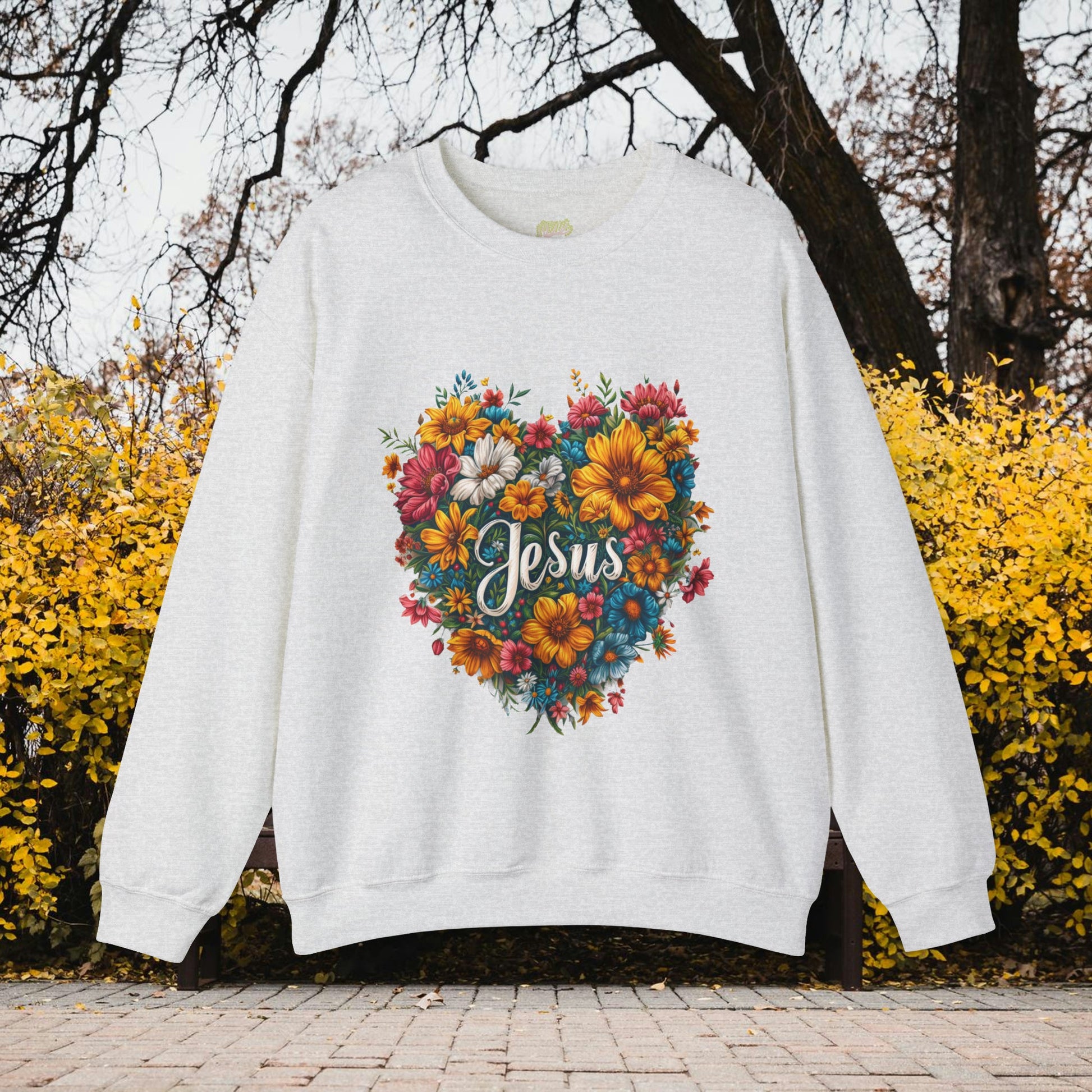 Jesus Heart Wildflower Design Crewneck Sweatshirt | Branch and Stick Branch and Stick