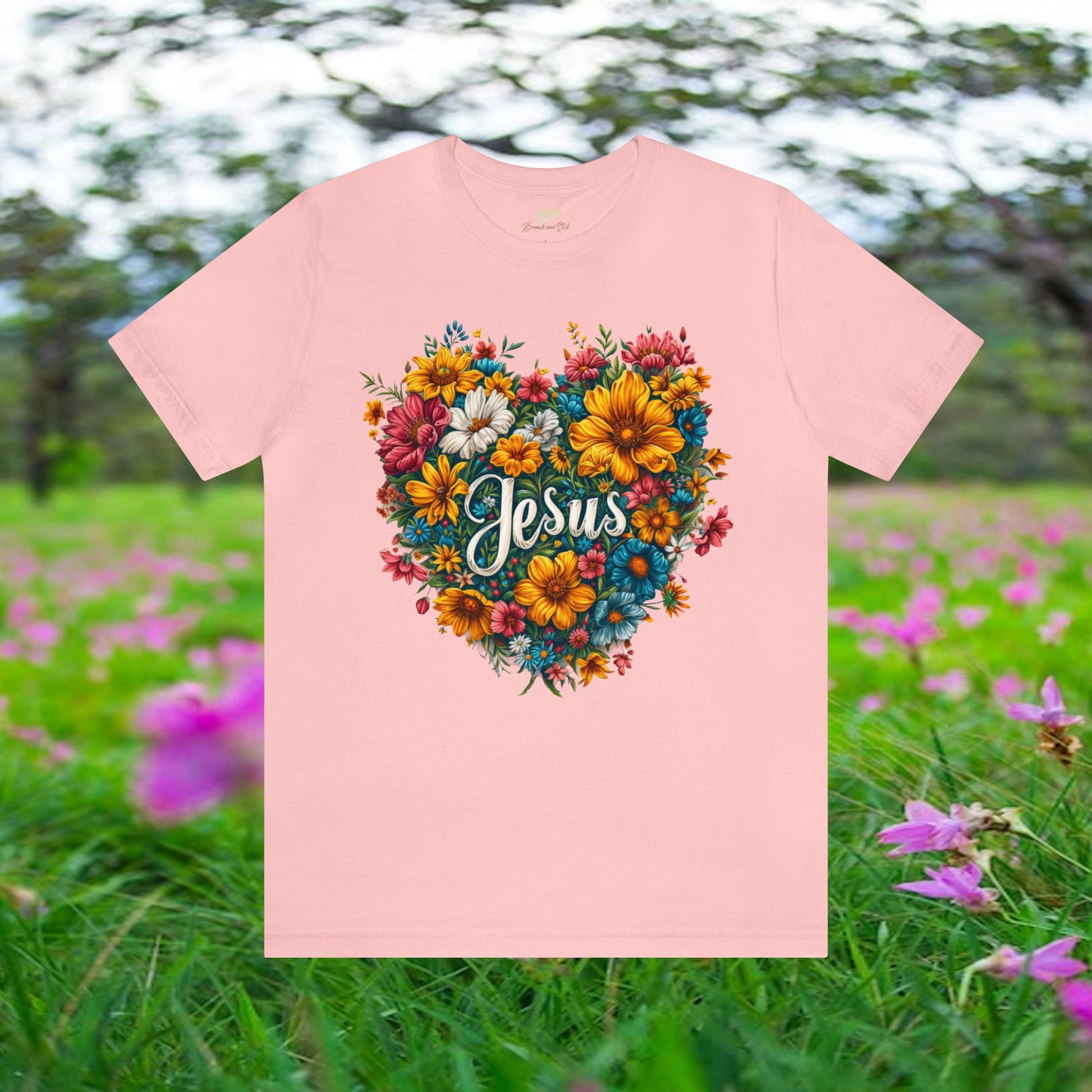 Jesus Heart Wildflower Design Hooded Sweatshirt | Branch and Stick Branch and Stick