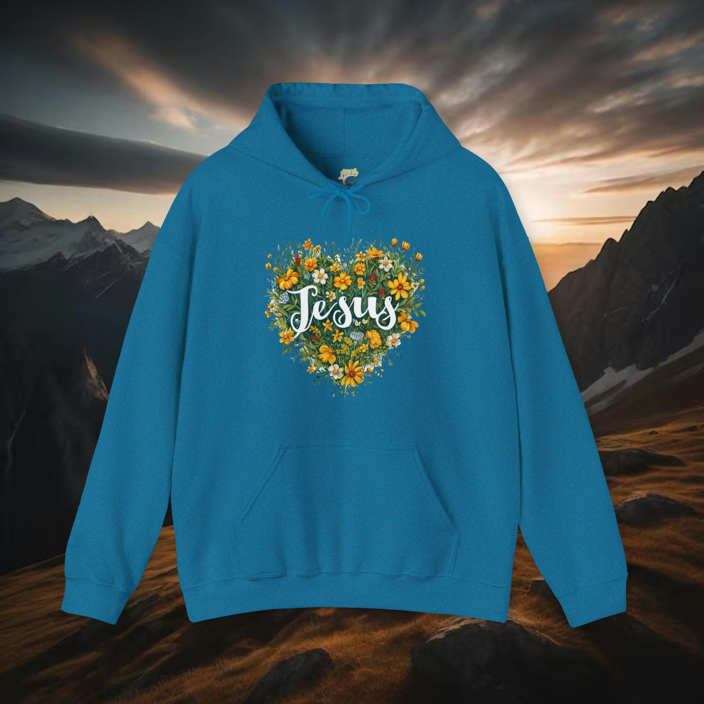 Jesus Heart Wildflower Hooded Sweatshirt | Branch and Stick Branch and Stick