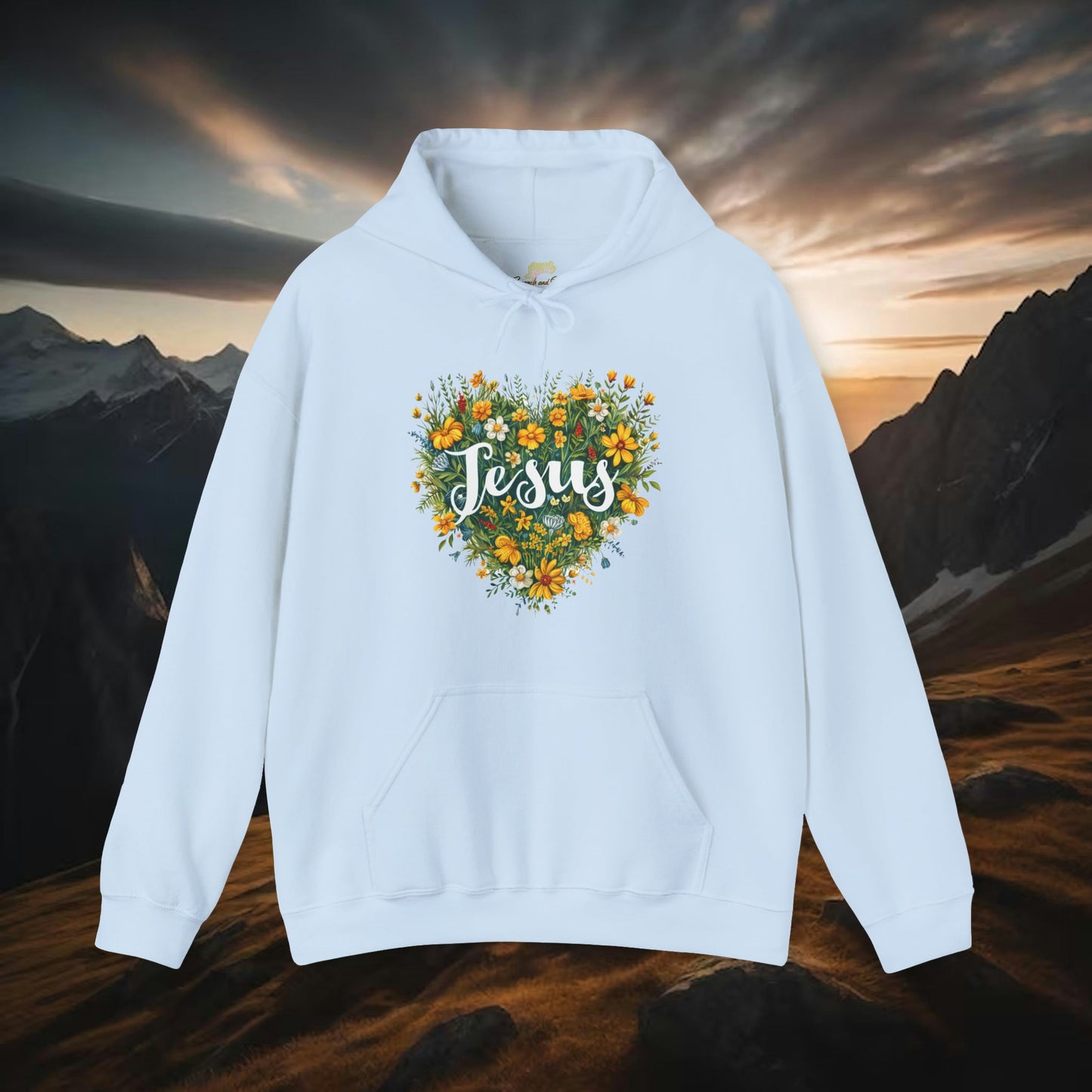 Jesus Heart Wildflower Hooded Sweatshirt | Branch and Stick Branch and Stick