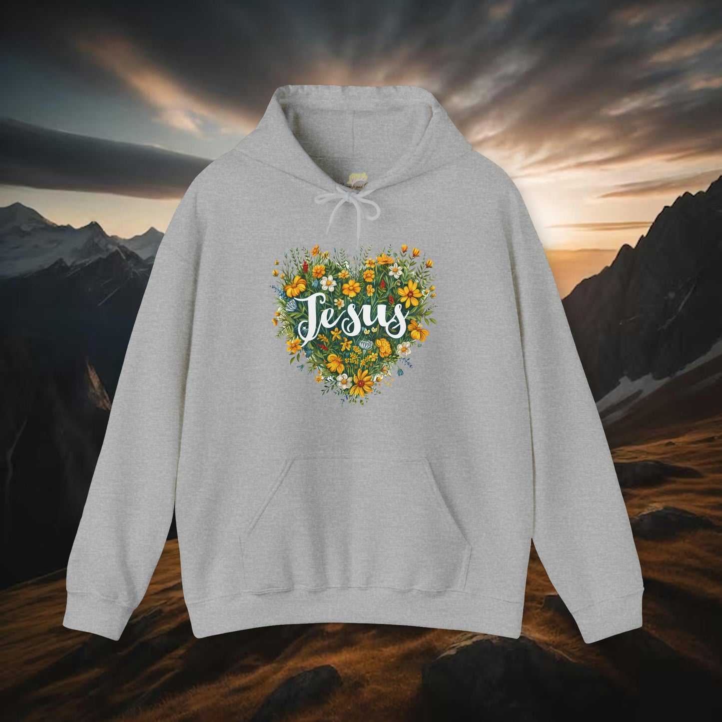 Jesus Heart Wildflower Hooded Sweatshirt | Branch and Stick Branch and Stick