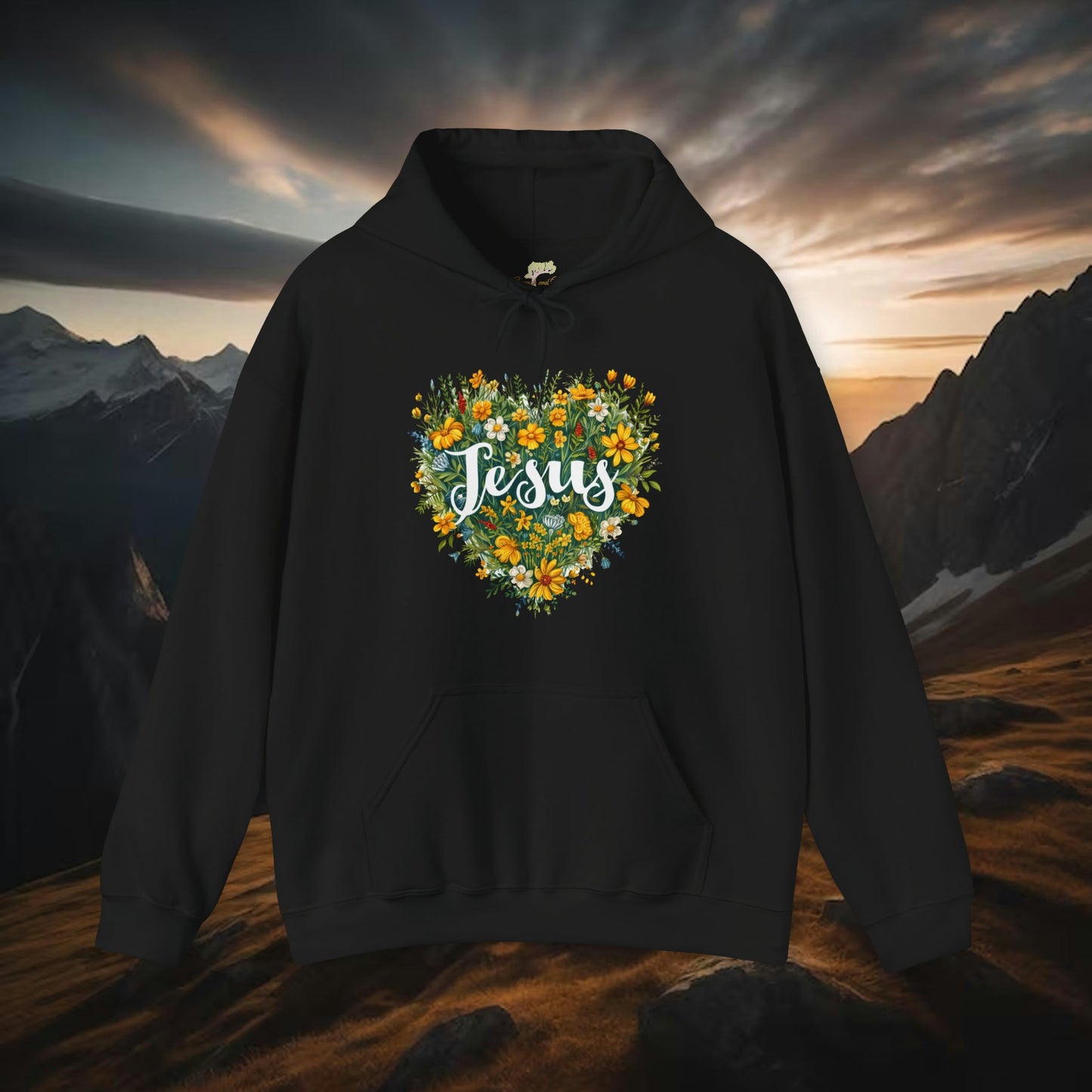 Jesus Heart Wildflower Hooded Sweatshirt | Branch and Stick Branch and Stick