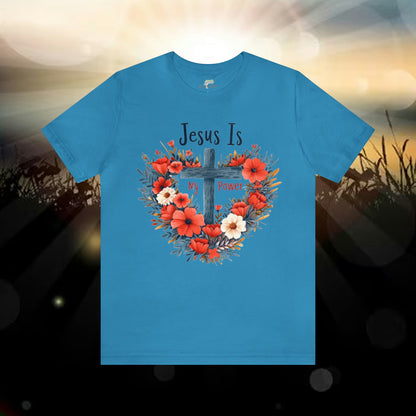 Jesus Is My Power Cross Heart Unisex Tee | Branch and Stick Branch and Stick