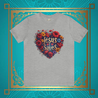 Jesus Saves Hearts and Wildflowers Unisex Tee | Branch and Stick Branch and Stick