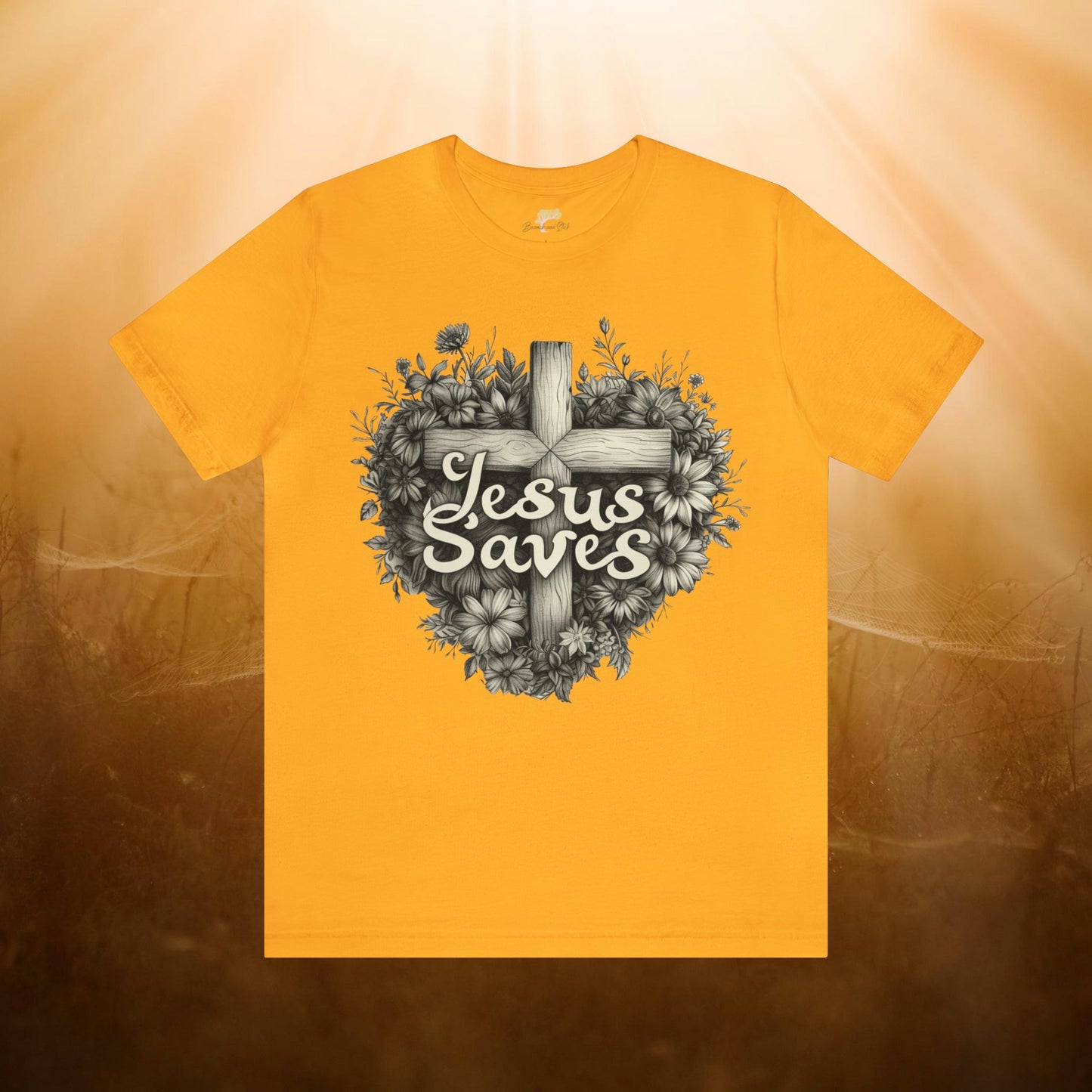 Jesus Saves Wildflowers Heart and Cross Unisex Tee | Branch and Stick Branch and Stick