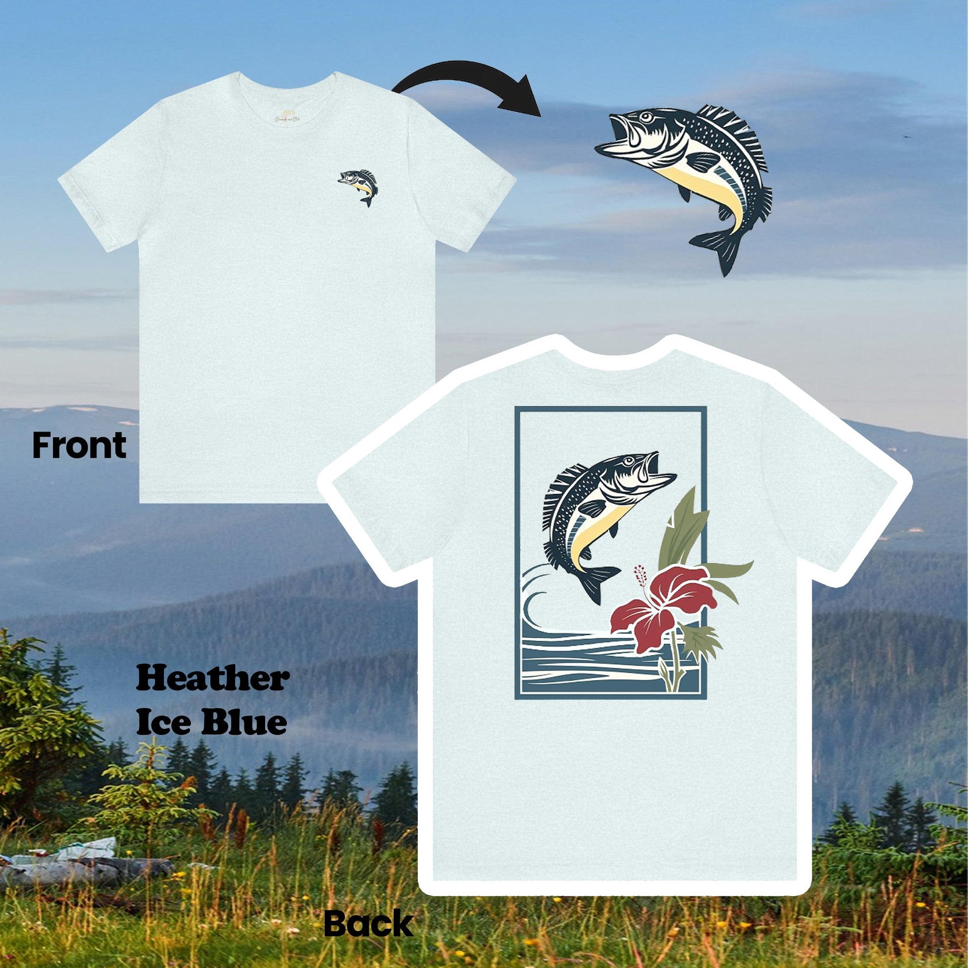 Jumping Bass 2-Sided Unisex Tee | Branch and Stick Branch and Stick