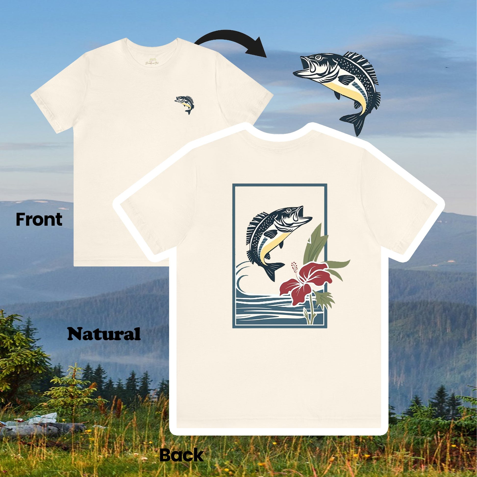 Jumping Bass 2-Sided Unisex Tee | Branch and Stick Branch and Stick