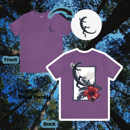 Lizard and Hibiscus 2-Sided Unisex Tee | Branch and Stick Branch and Stick