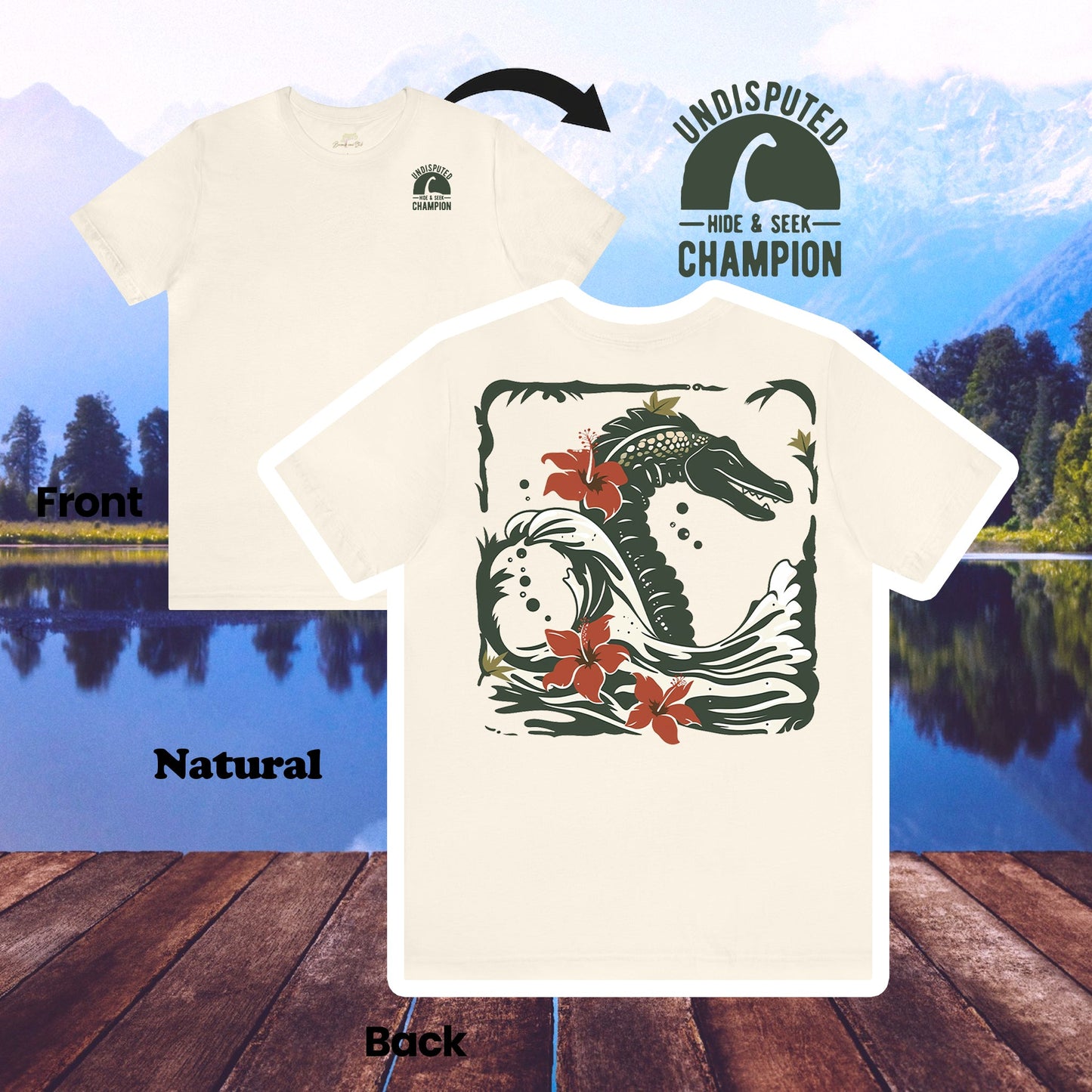 Loch-Ness Hide and Seek Champion 2 Sided Design Tee | Branch and Stick Branch and Stick