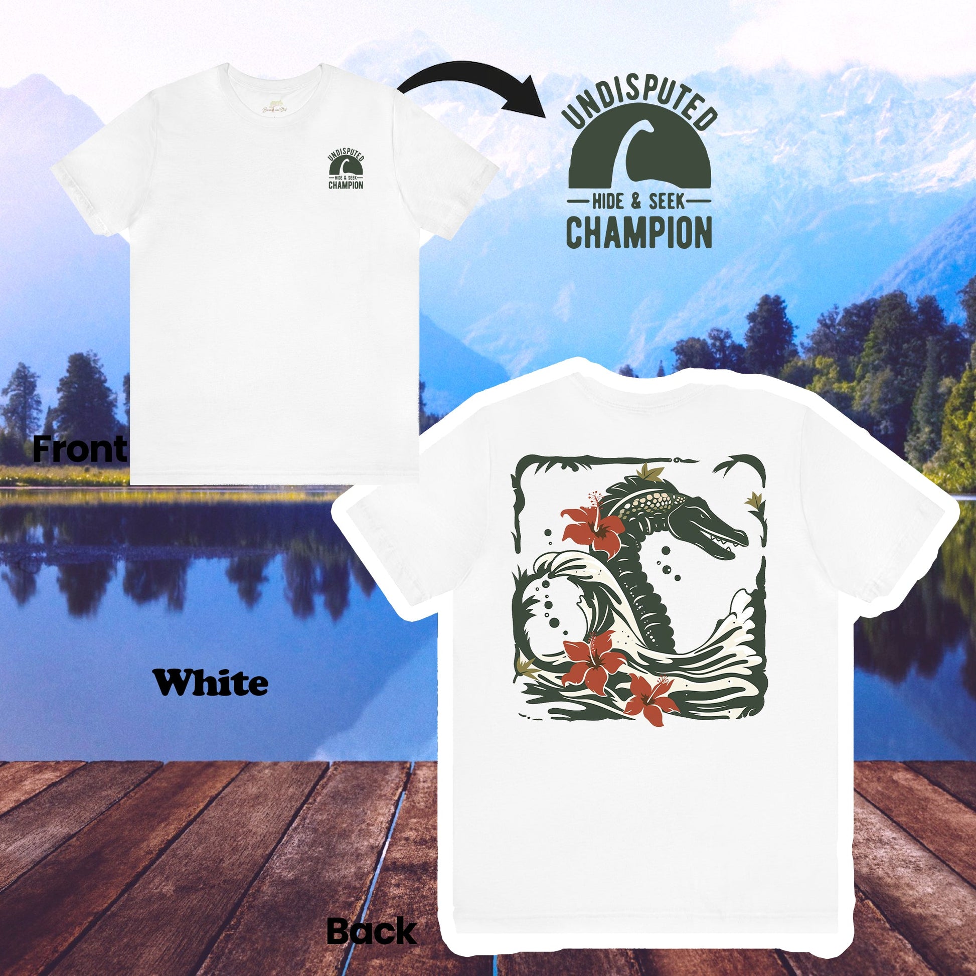 Loch-Ness Hide and Seek Champion 2 Sided Design Tee | Branch and Stick Branch and Stick