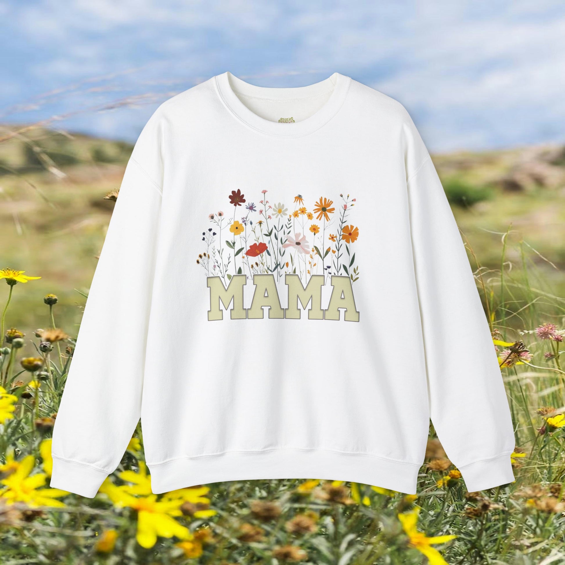 Mama Wildflower Collection | Branch and Stick | Crewneck Sweatshirt Unisex Heavy Blend™ Branch and Stick