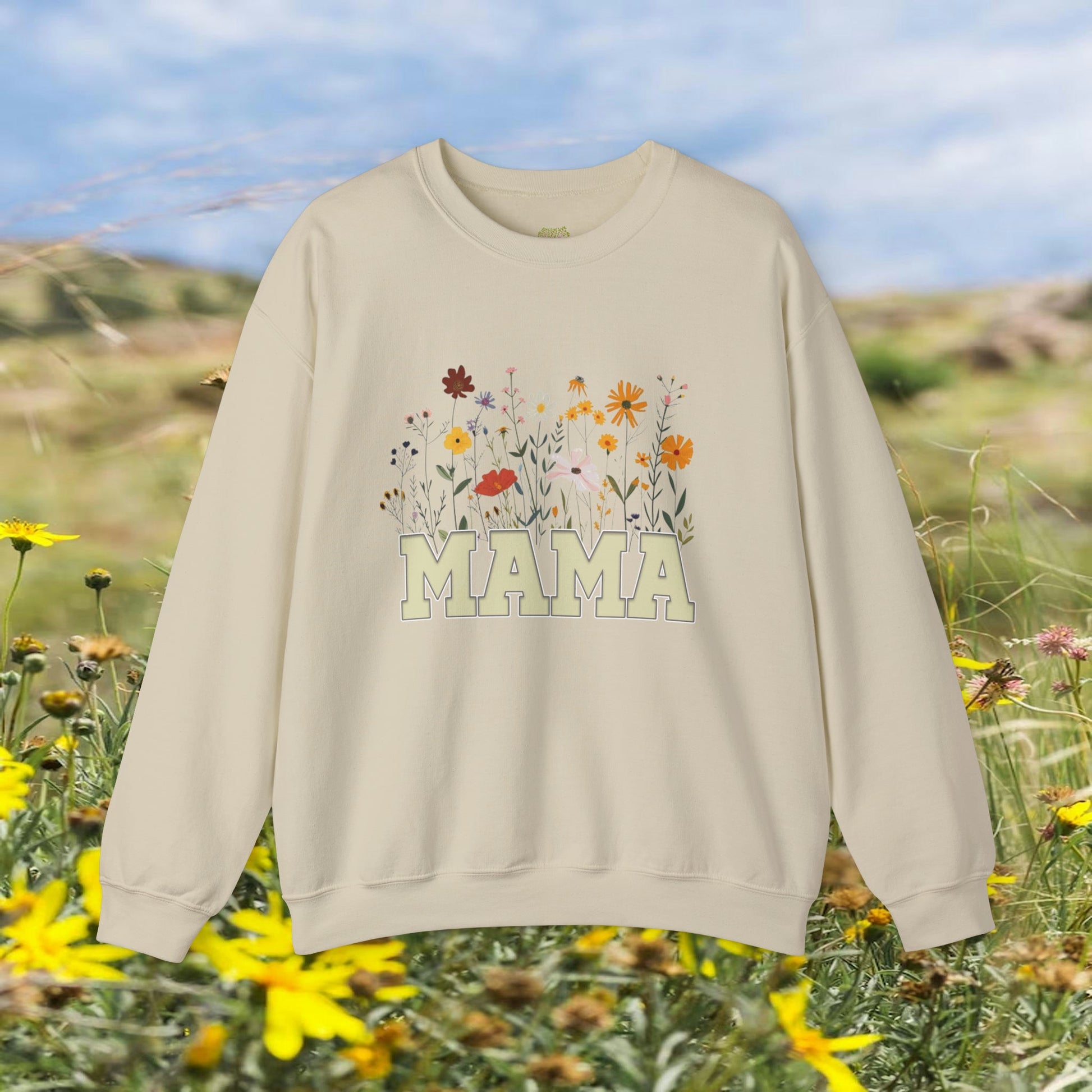 Mama Wildflower Collection | Branch and Stick | Crewneck Sweatshirt Unisex Heavy Blend™ Branch and Stick