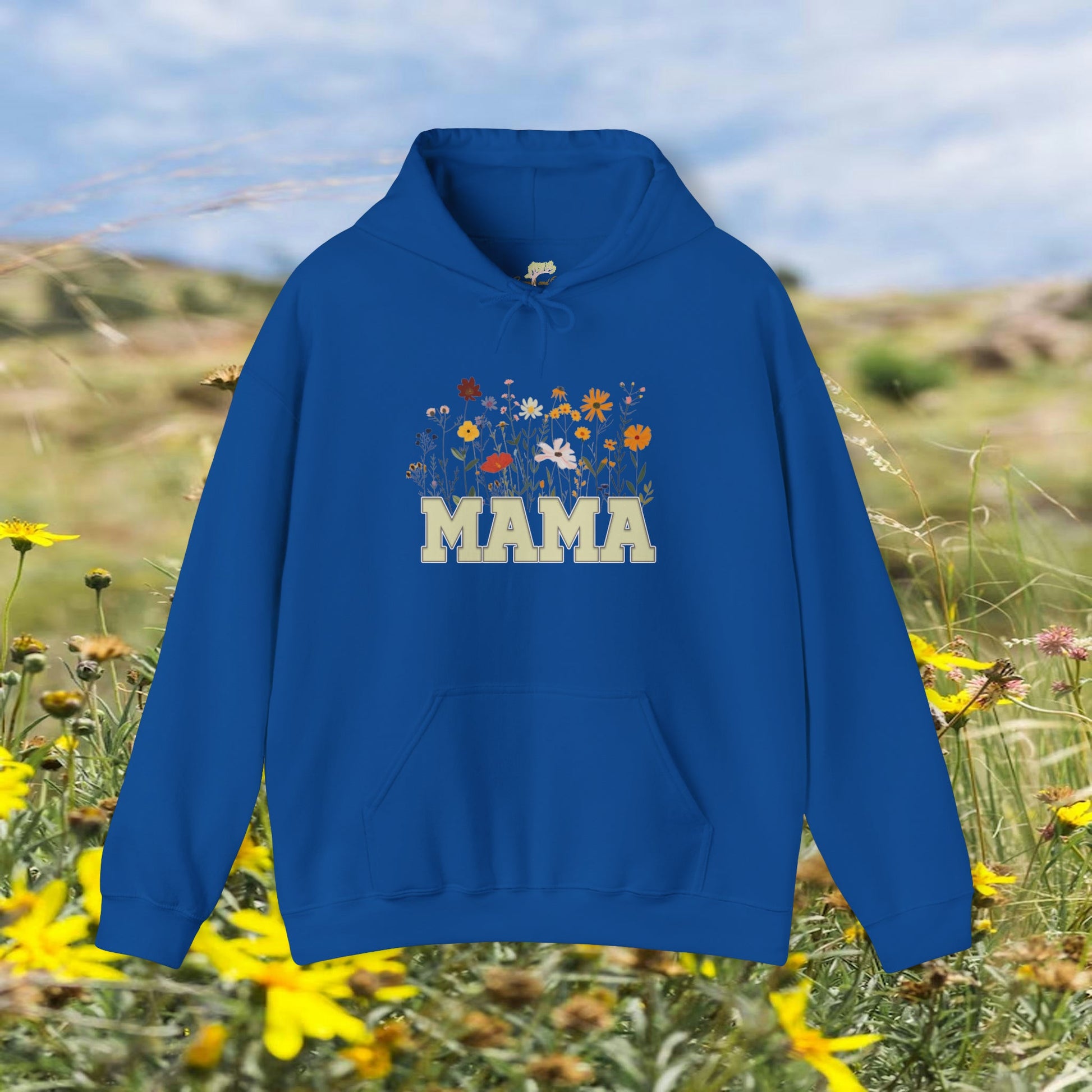 Mama with Wildflowers Hooded Sweatshirt Unisex Heavy Blend™ | Branch and Stick Branch and Stick