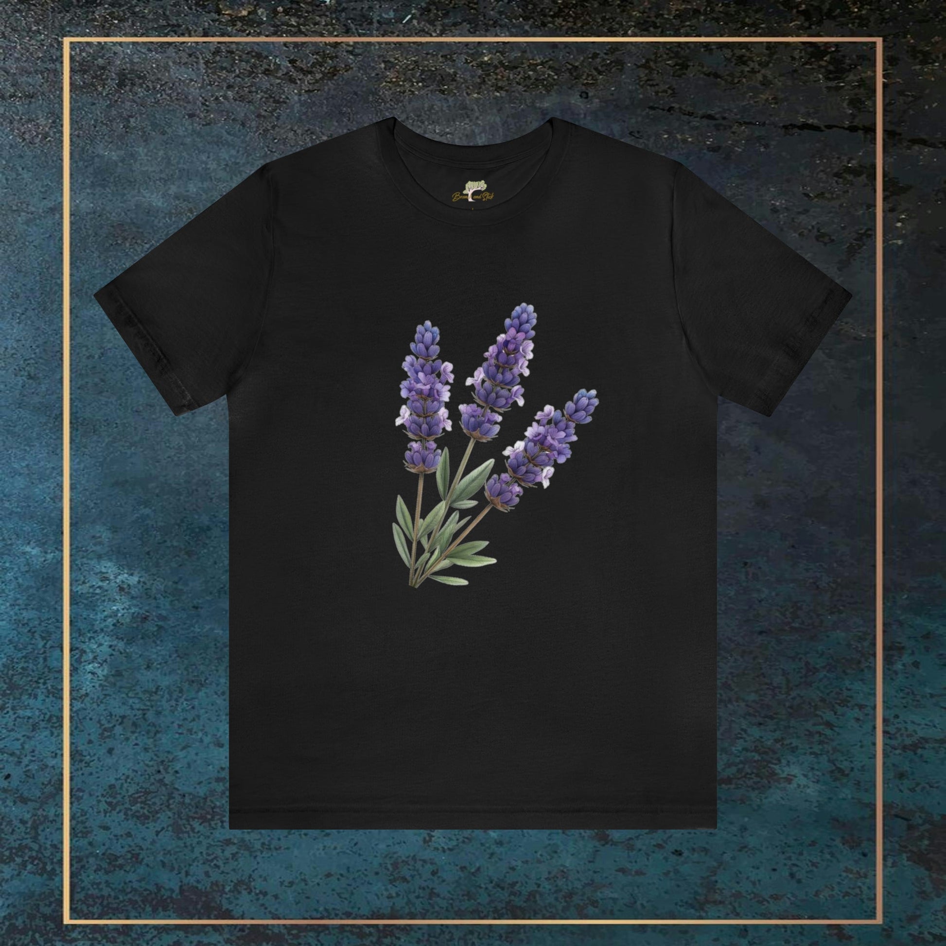 Minimalistic Lavender Trio Unisex T-Shirt | Three Lavender Designs Branch and Stick