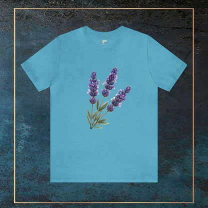 Minimalistic Lavender Trio Unisex T-Shirt | Three Lavender Designs Branch and Stick