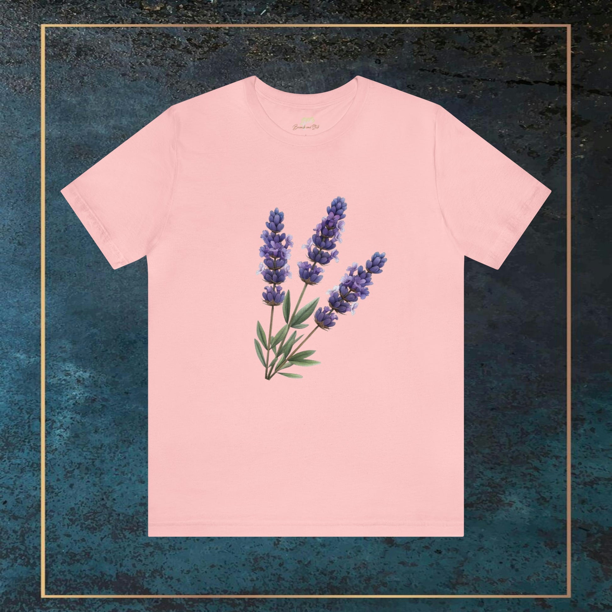 Minimalistic Lavender Trio Unisex T-Shirt | Three Lavender Designs Branch and Stick