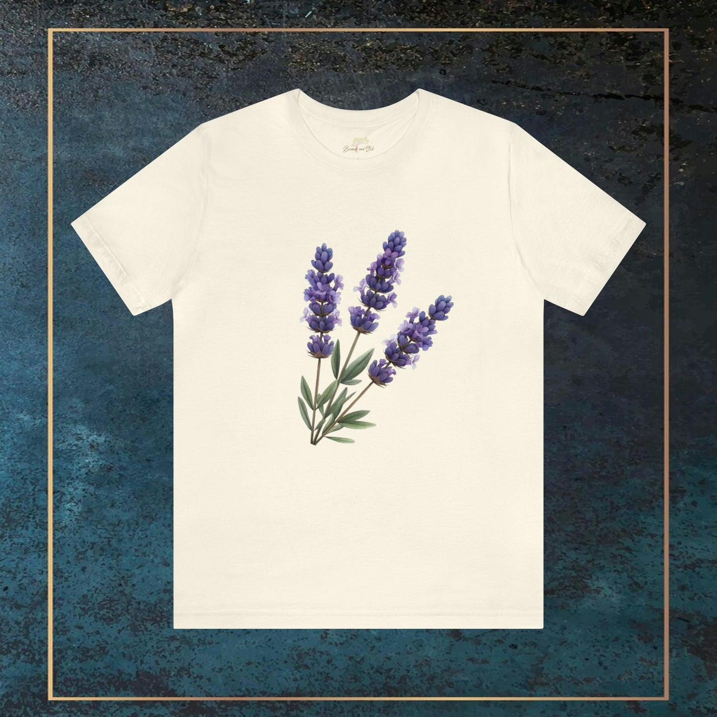 Minimalistic Lavender Trio Unisex T-Shirt | Three Lavender Designs Branch and Stick