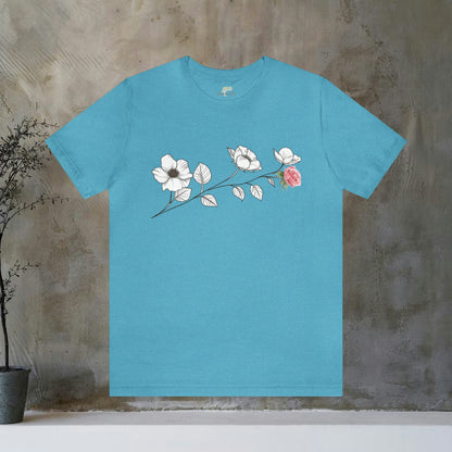 Minimalistic Roses Wildflowers Unisex Tee | Branch and Stick Branch and Stick