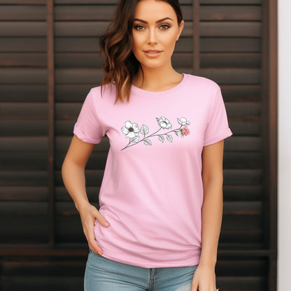 Minimalistic Roses Wildflowers Unisex Tee | Branch and Stick Branch and Stick