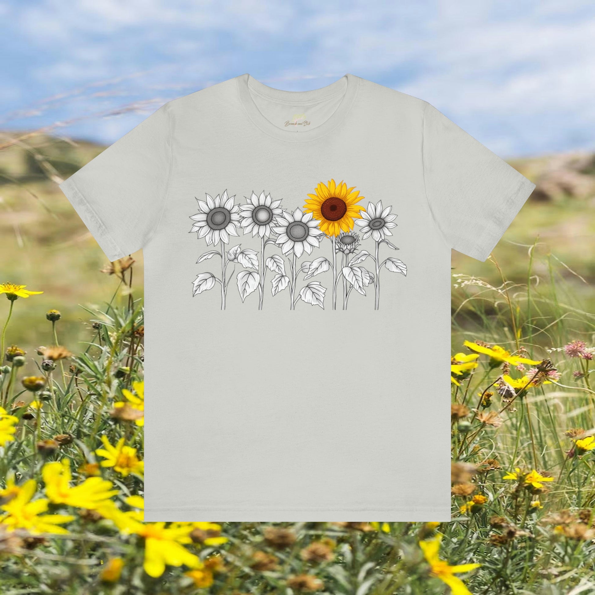 Minimalistic Sunflowers Unisex Tee | Branch and Stick Branch and Stick