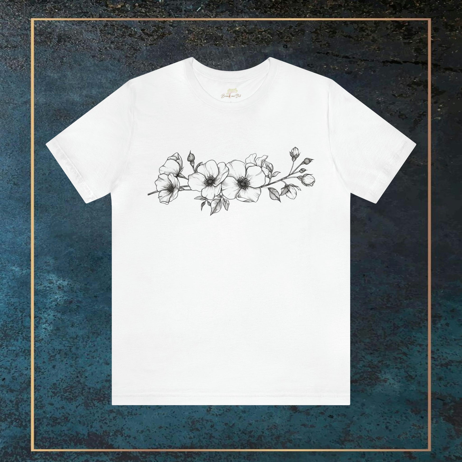 Minimalistic White Wildflowers Unisex Tee | Branch and Stick Branch and Stick