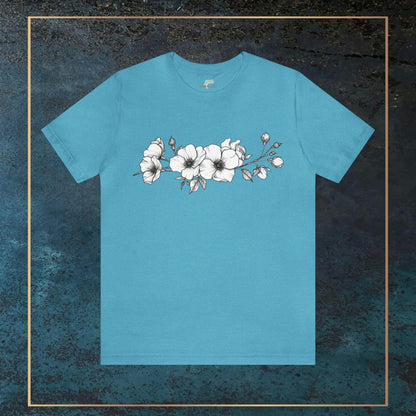 Minimalistic White Wildflowers Unisex Tee | Branch and Stick Branch and Stick