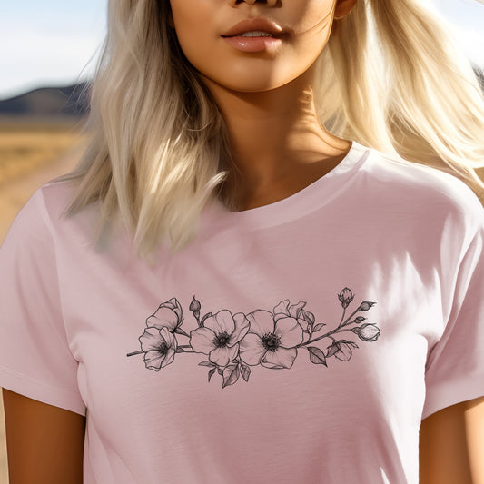 Minimalistic White Wildflowers Unisex Tee | Branch and Stick Branch and Stick